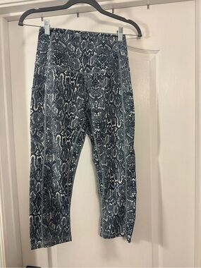 Ododos Snake-Print High-Waist Leggings - Blue/Gray/White